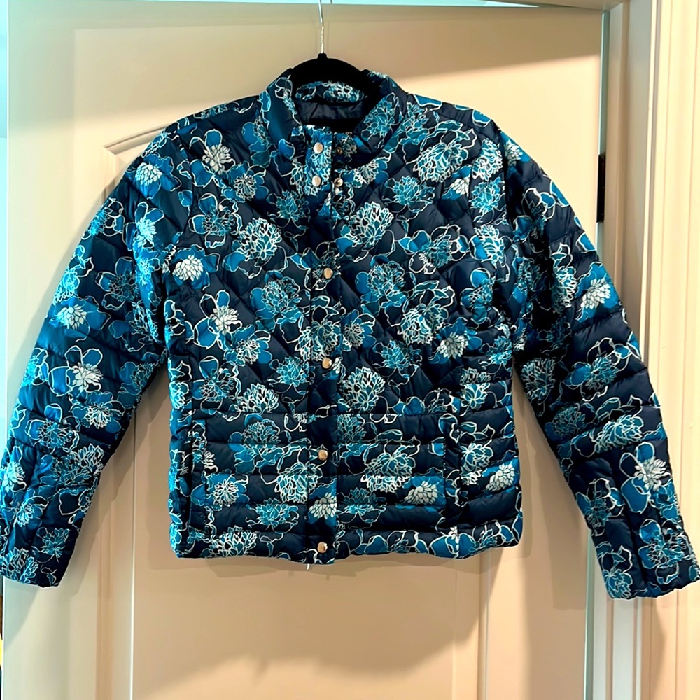 Land’s End Floral Pattern Puffer Jacket